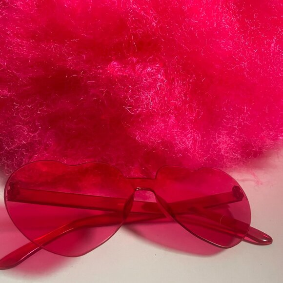 Hot Pink Afro Wig with Glasses - Picture 9 of 11